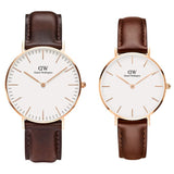 Daniel Wellington Classic Bristol White Dial Brown Leather Strap Watch For Women - DW00100039