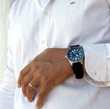 Seiko Prospex Analogue Automatic Diver Blue Dial Black Rubber Strap Watch For Men - SPB053J1