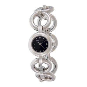 Marc Jacobs Amy Black Dial Silver Steel Strap Watch for Women - MBM3004