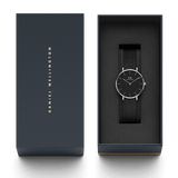 Daniel Wellington Petite Ashfield Black Dial Black Mesh Strap Watch For Women - DW00100308