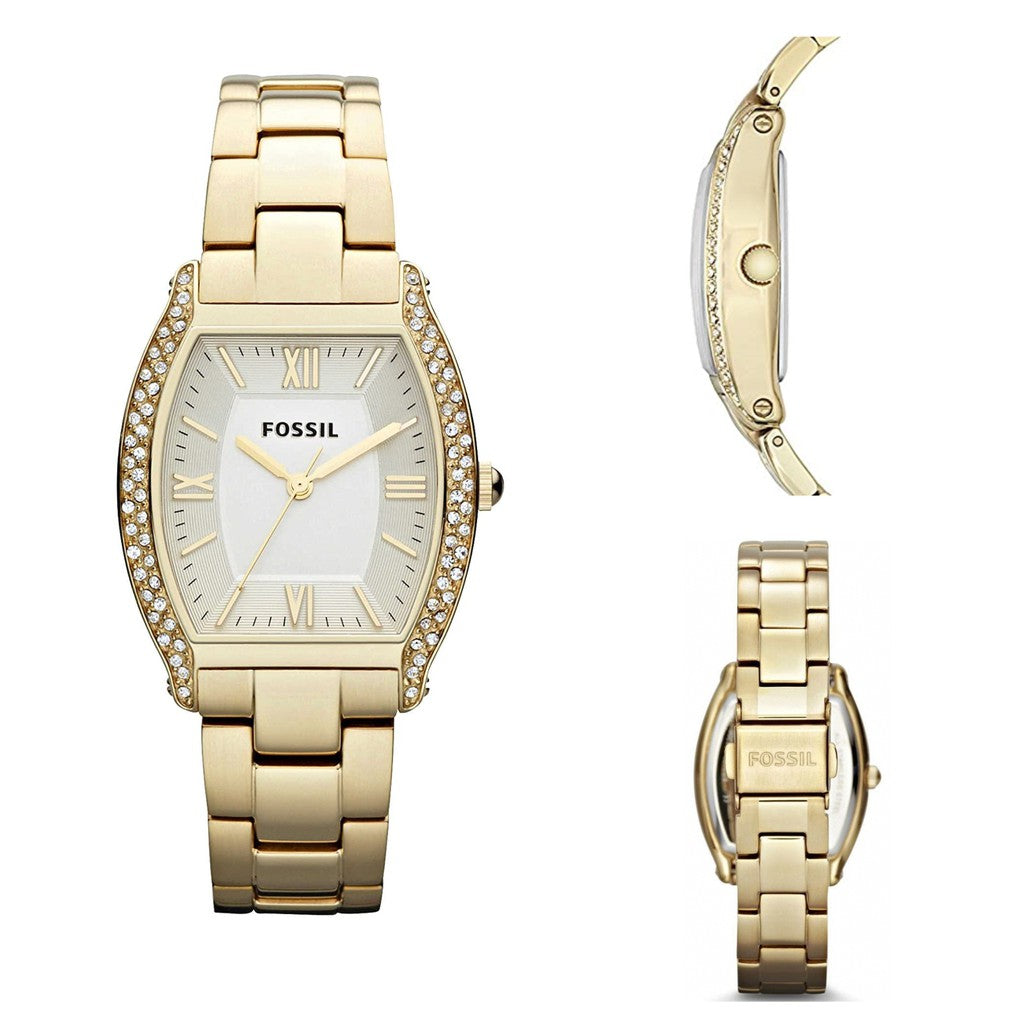 Fossil Wallace Gold Tone Dial Gold Steel Strap Watch for Women - ES3176