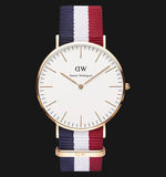 Daniel Wellington Classic Cambridge White Dial Two Tone NATO Strap Watch For Men - DW00100003