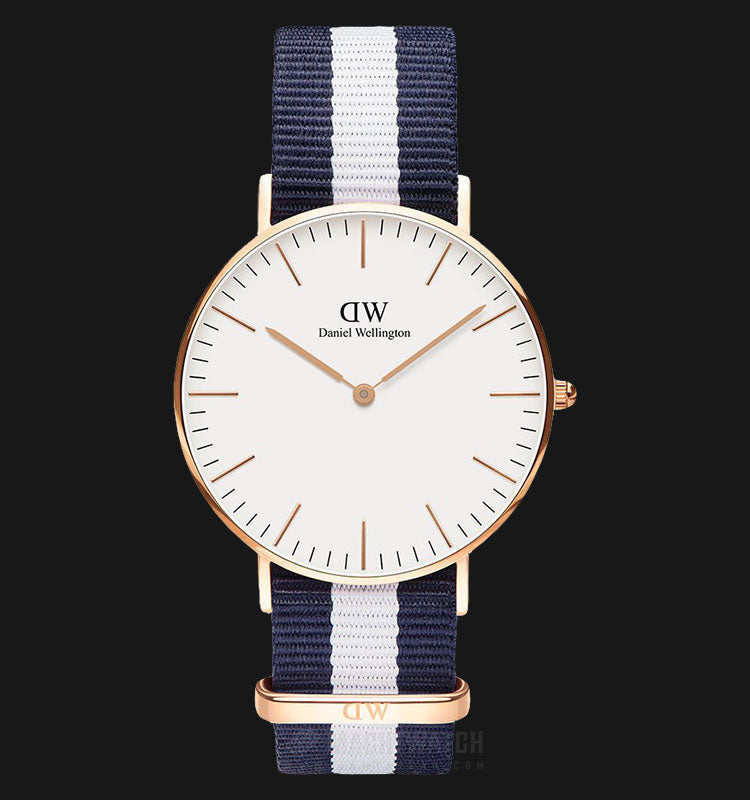 Daniel Wellington Classic Glasgow White Dial Two Tone NATO Strap Watch For Women - DW00100031