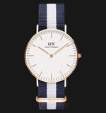 Daniel Wellington Classic Glasgow White Dial Two Tone NATO Strap Watch For Women - DW00100031