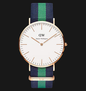 Daniel Wellington Classic Warwick White Dial Two Tone Nylon Strap Watch for Men - DW00100005