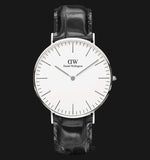 Daniel Wellington Classic Reading White Dial Black Leather Strap Watch For Men - DW00100028