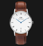 Daniel Wellington Dapper St Mawes White Dial Brown Leather Strap Watch For Women - DW00100095