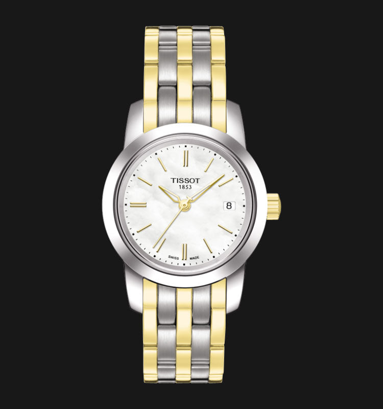 Tissot T Classic Dream Mother of Pearl Dial Two Tone Steel Strap Watch For Women - T033.210.22.111.00