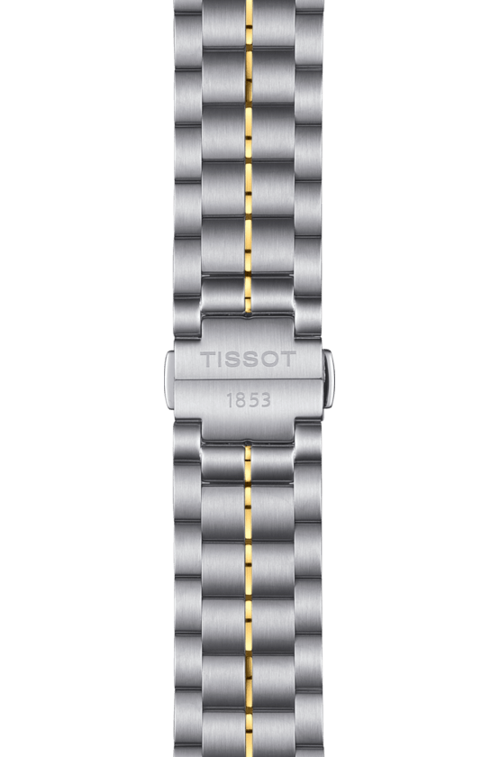 Tissot Luxury Powermatic 80 Gold Dial Silver Steel Strap Watch For Men - T086.407.22.261.00