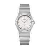 Omega Constellation Manhattan Quartz Diamonds Mother of Pearl Dial Silver Steel Strap Watch for Women - 131.15.25.60.55.001