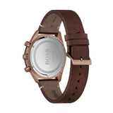 Hugo Boss Santiago Chronograph Grey Dial Brown Leather Strap Watch for Men - 1513861