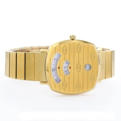 Gucci Grip Yellow Gold Dial Yellow Gold Steel Strap Unisex Watch -  YA157403