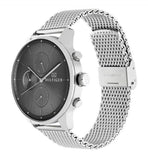 Tommy Hilfiger Chase Quartz Grey Dial Silver Mesh Bracelet Watch For Men - 1791484