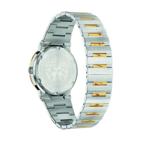Versace Greca Green Dial Silver Steel Strap Watch for Men - VEVI00420