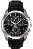 Tissot T Classic Couturier Chronograph Black Dial Black Leather Strap Watch For Men - T035.617.16.051.00