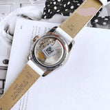 Tissot T-Classic Powermatic 80 Mother of Pearl Silver Dial White Leather Strap Watch For Women - T108.208.26.117.00