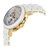 Michael Kors Runway Chronograph White Dial White Steel Strap Watch for Women - MK5145
