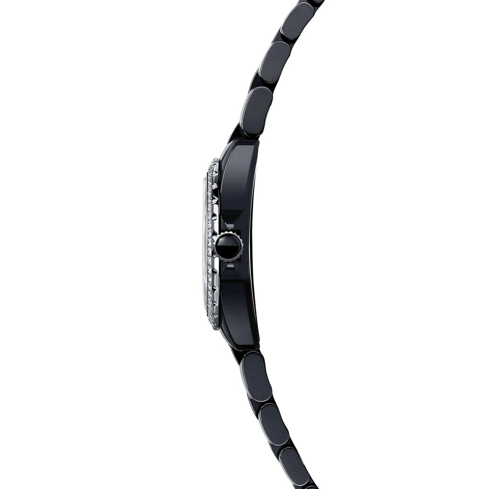 Chanel J12 Diamonds Ceramic Black Dial Black Steel Strap Watch for Women - J12 H3108
