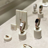 Daniel Wellington Quadro White Dial Black Leather Strap Watch For Women - DW00100434