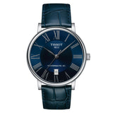 Tissot Carson Premium Powermatic 80 Blue Dial Blue Leather Strap Watch For Men - T122.407.16.043.00