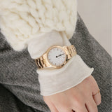 Daniel Wellington Iconic Link White Dial Rose Gold Steel Strap Watch For Women - DW00100211