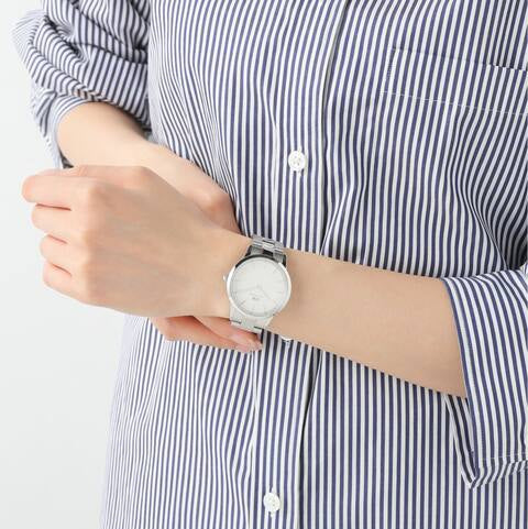 Daniel Wellington Iconic Link White Dial Silver Steel Strap Watch for Women - DW00100203