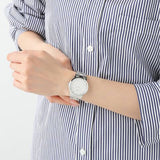 Daniel Wellington Iconic Link White Dial Silver Steel Strap Watch for Women - DW00100203