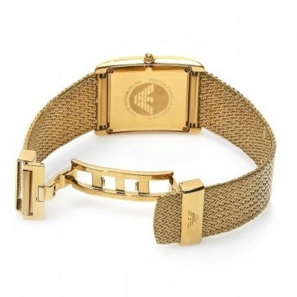 Emporio Armani Mother of Pearl Dial Gold Mesh Bracelet Watch For Men - AR2016