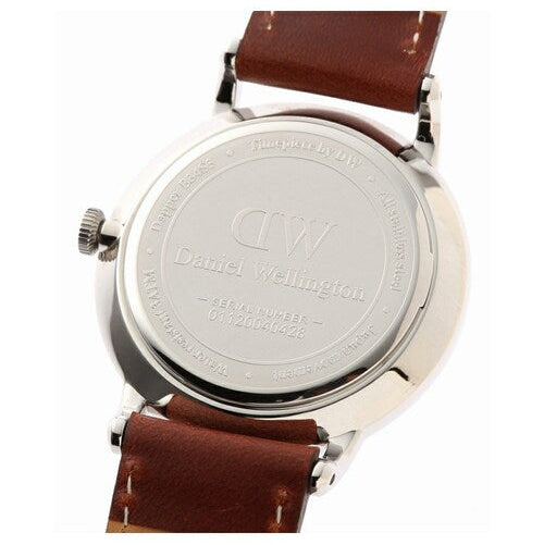 Daniel Wellington Dapper St Mawes White Dial Brown Leather Strap Watch For Women - DW00100095