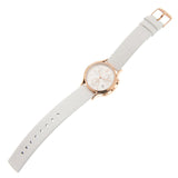 Calvin Klein Skirt Chronograph White Dial White Leather Strap Watch for Women - K2U296L6