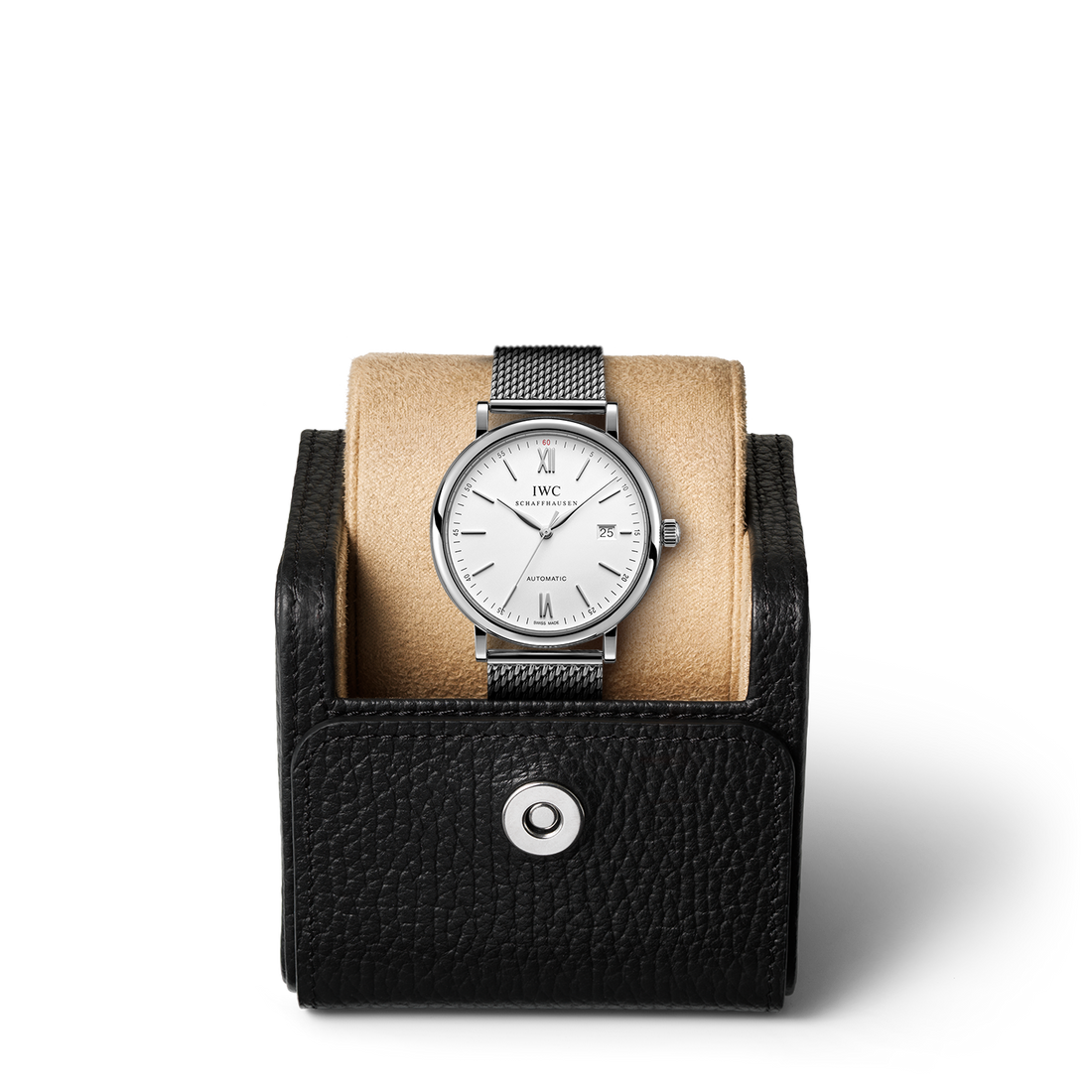 IWC Portofino Automatic White Dial Silver Mesh Bracelet Watch for Men - IW356505