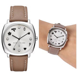 Marc Jacobs Mandy Silver Dial Brown Leather Strap Watch for Women - MJ1563