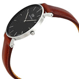 Daniel Wellington Classic Durham Black Dial Brown Leather Strap Watch For Women - DW00100142