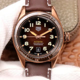 Tag Heuer Autavia 42mm Brown Dial Brown Leather Strap Watch for Men - WBE5191.FC8276
