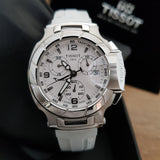 Tissot T Race Lady Chronograph White Dial White Rubber Strap Watch for Women - T048.217.17.017.00