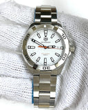 Tag Heuer Aquaracer Quartz White Dial Silver Steel Strap Watch for Men - WBD1111.BA0928