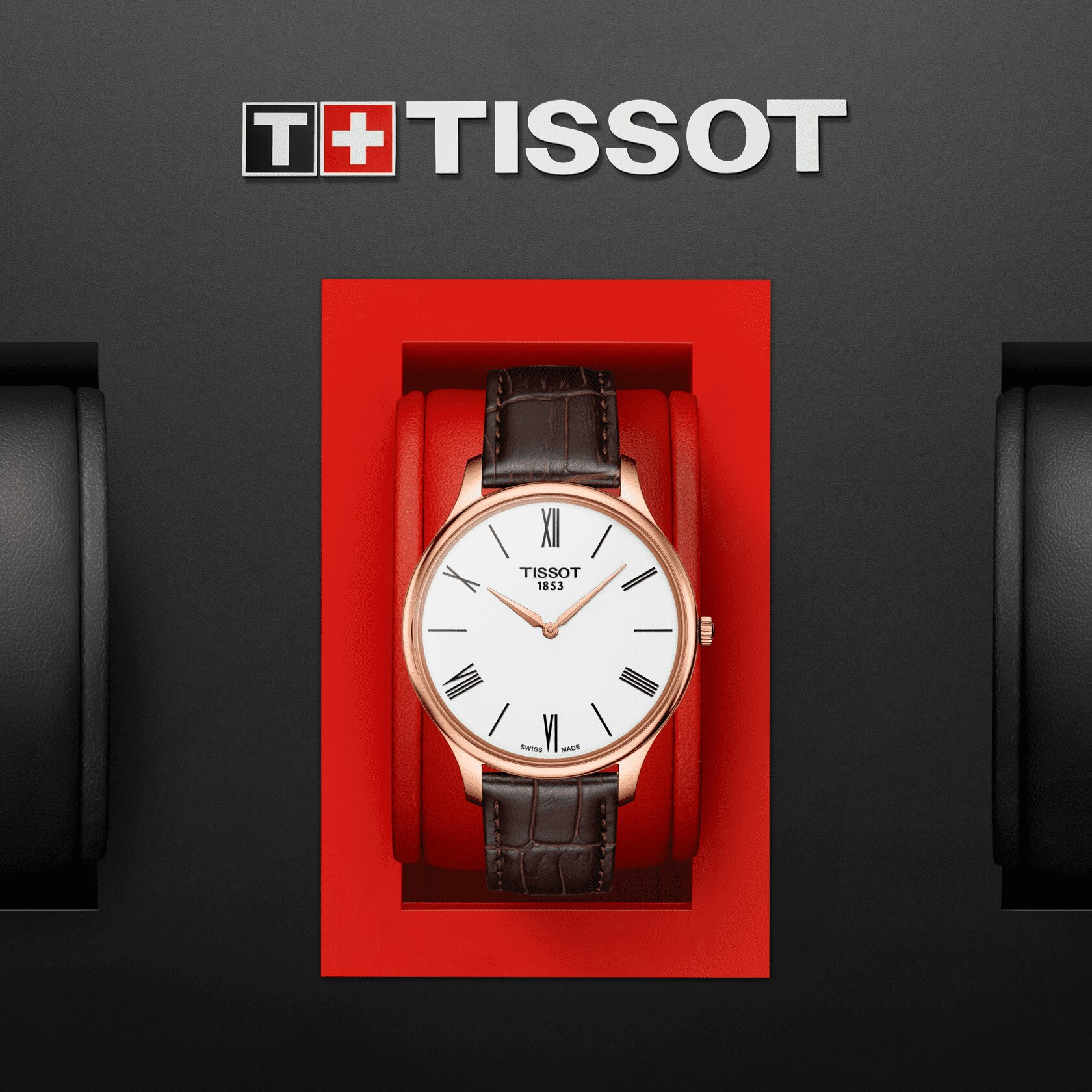 Tissot Tradition 5.5 White Dial Brown Leather Strap Watch for Men - T063.409.36.018.00