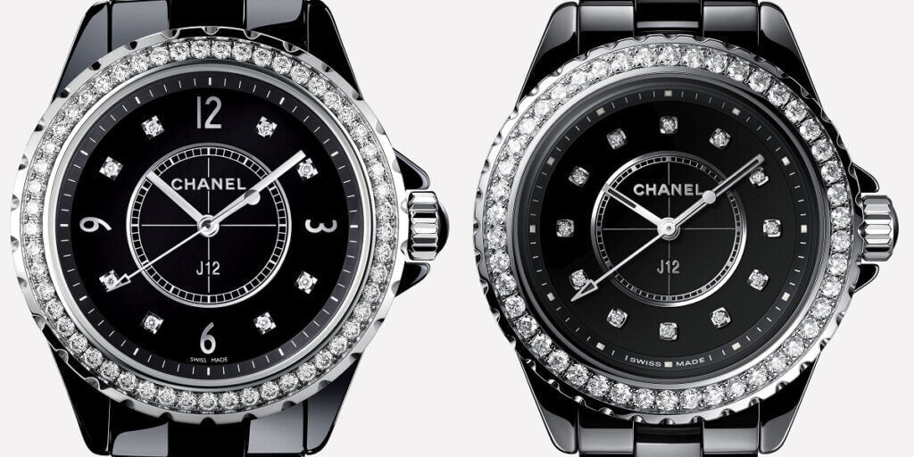 Chanel J12 Diamonds Ceramic Black Dial Black Steel Strap Watch for Women - J12 H3108