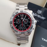Tag Heuer Formula 1 Chronograph Black Dial Silver Steel Strap Watch for Men - CAZ101Y.BA0842