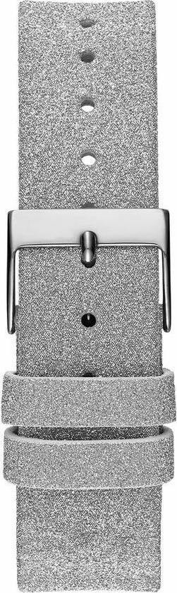 Guess Sparkle Butterfly White Dial Silver Leather Strap Watch For Women - GW0008L1