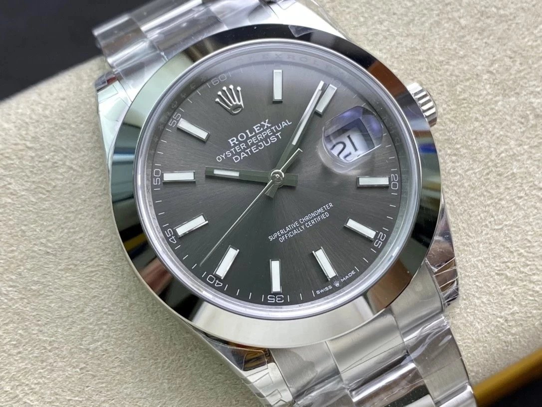 Rolex Datejust 41 Oyster Grey Dial Oystersteel Strap Watch for Men - M126300-0007