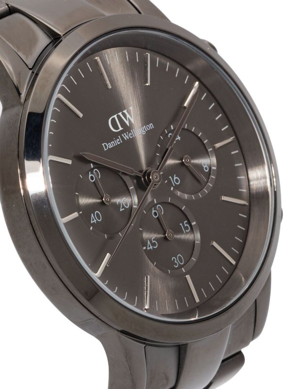 Daniel Wellington Iconic Link Chronograph Grey Dial Grey Steel Strap Watch for Men - DW00100643