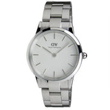 Daniel Wellington Iconic Link White Dial Silver Steel Strap Watch for Women - DW00100203
