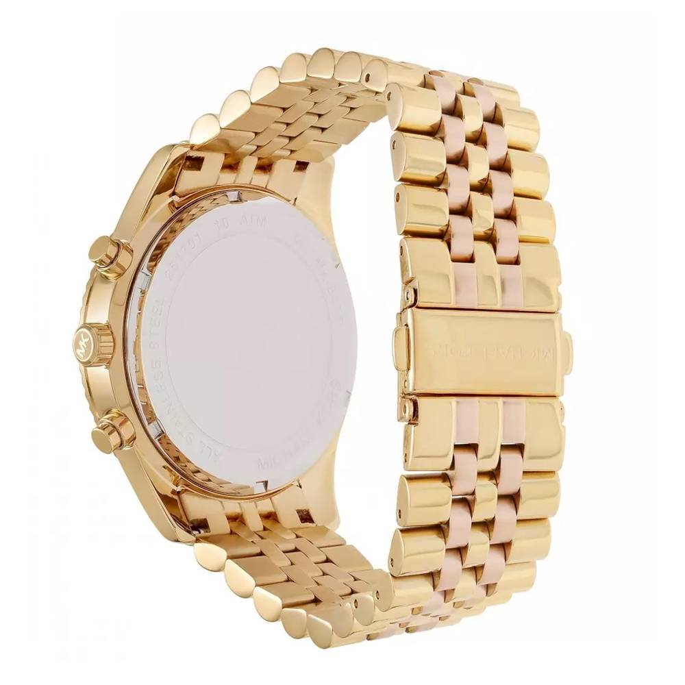 Michael Kors Lexington Gold Dial Gold Steel Strap Watch for Women - MK6473