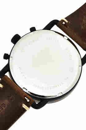 Fossil Commuter Chronograph Black Dial Brown Leather Strap Watch for Men - FS5403