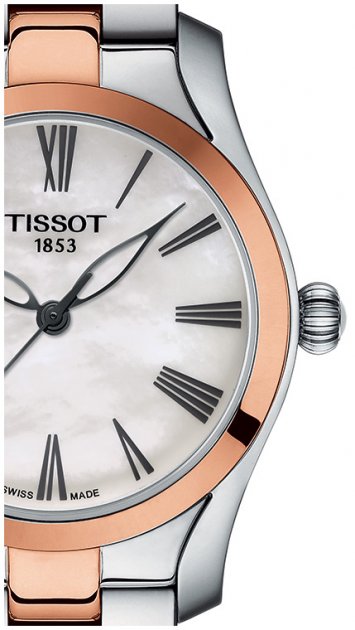 Tissot T Wave Mother of Pearl Dial Two Tone Steel Strap Watch For Women - T112.210.22.113.01