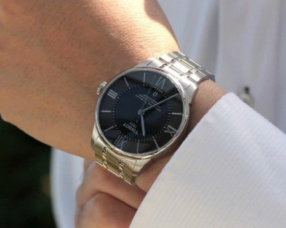 Tissot T Classic Chemin Des Tourelles Chronometer Black Dial Silver Steel Strap Watch For Men - T099.408.11.058.00