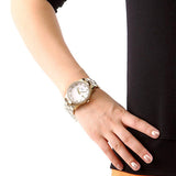 Marc Jacobs Henry Diamonds White Dial Gold Steel Strap Watch for Women - MBM3045