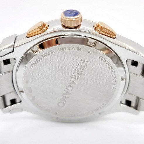 Salvatore Ferragamo 1927 Chrono Silver Dial Two Tone Steel Strap Watch for Men -  SFKZ00623