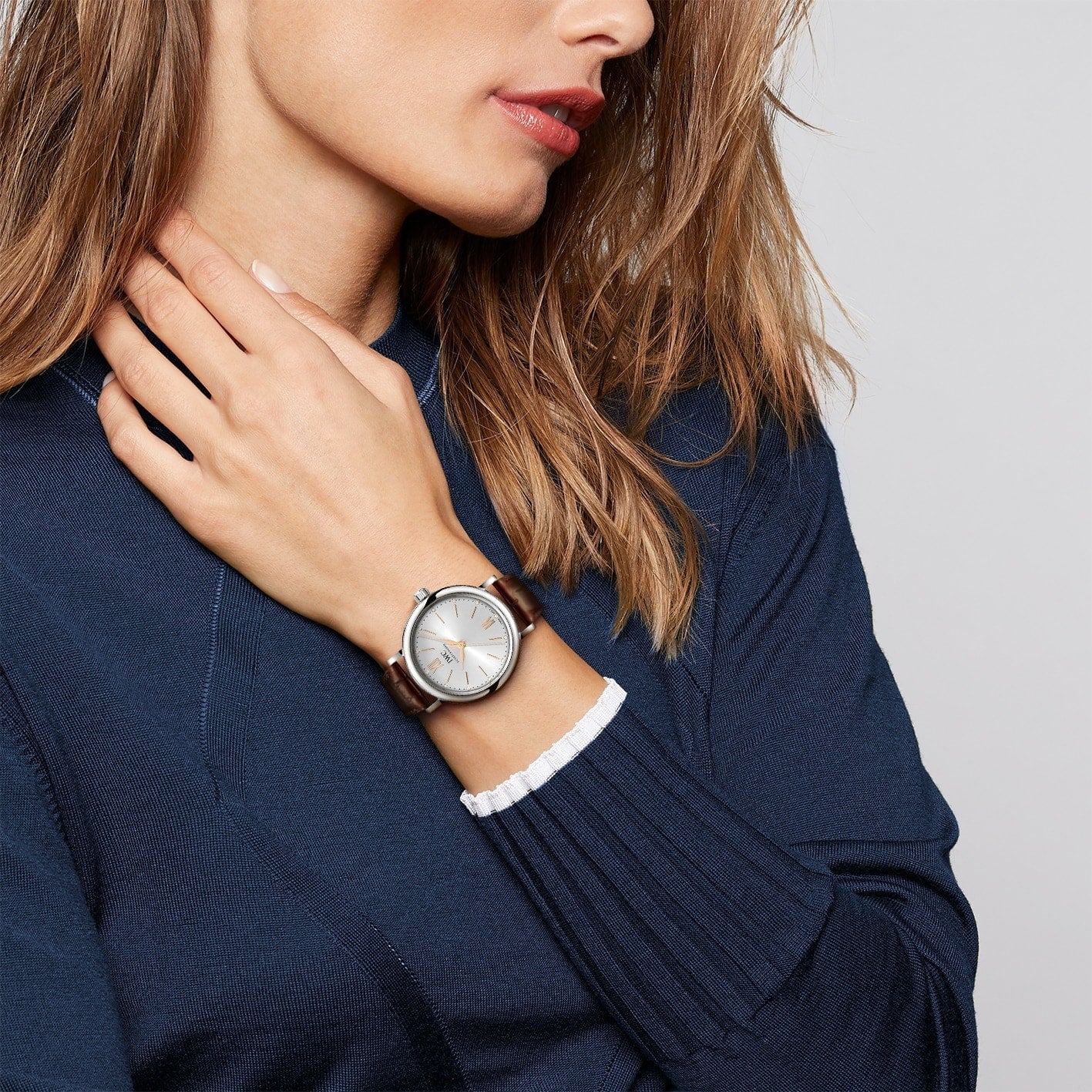 IWC Portofino Automatic Silver Dial Brown Leather Strap Watch for Women - IW357403